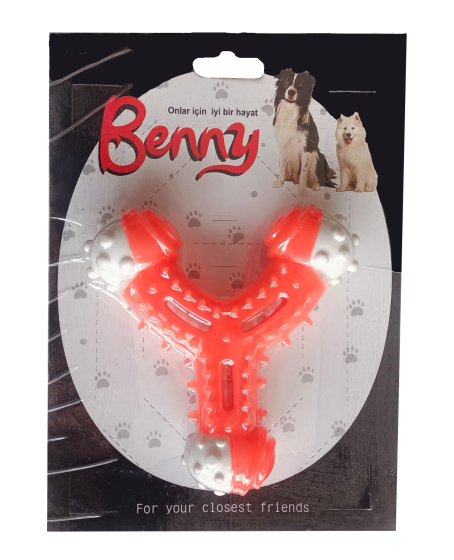 Benny Diş Kaşıma Köpek Oyuncağı Çatal 11 cm Turuncu