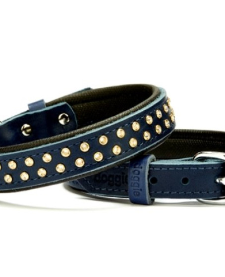 Konforlu Deri Swarovski Kristal Taşlı Köpek Boyun Tasması 2 x 32-39 cm Mavi Konforlu Deri Swarovski Kristal Taşlı Köpek Boyun Tasması 2 x 32-39 cm Mavi