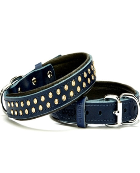 Konforlu Deri Swarovski Kristal Taşlı Köpek Boyun Tasması 2 x 28-34 cm Mavi Konforlu Deri Swarovski Kristal Taşlı Köpek Boyun Tasması 2 x 28-34 cm Mavi