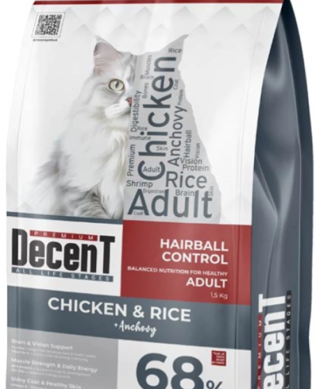 Decent Tavuklu Yetişkin Kedi Maması 1,5 Kg Control Tavuk & Pirinç Yetişkin Kedi Maması Decent Tavuklu Yetişkin Kedi Maması 1,5 Kg Control Tavuk & Pirinç Yetişkin Kedi Maması