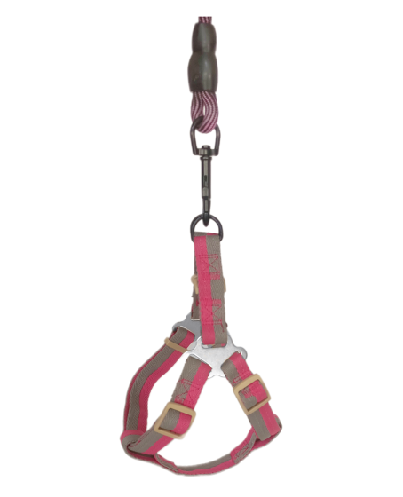 Köpek Göğüs Tasma Seti Dalga Desenli 2 cm*40-58 cm Mor-Pembe Köpek Göğüs Tasma Seti Dalga Desenli 2 cm*40-58 cm Mor-Pembe