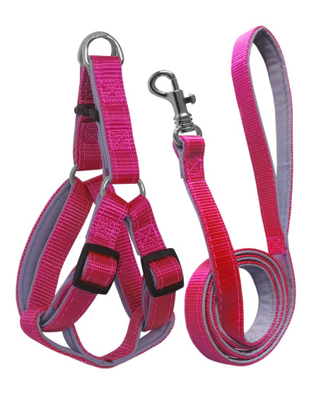 Gezdirme Kayışlı Dokuma Köpek Göğüs Tasma Seti 32*47-110 cm Pembe Gezdirme Kayışlı Dokuma Köpek Göğüs Tasma Seti 32*47-110 cm Pembe