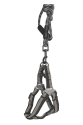 Köpek Göğüs Tasma Seti Dalga Desenli 1.5 cm*35-48 cm Siyah-Beyaz