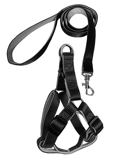 Gezdirme Kayışlı Dokuma Köpek Göğüs Tasma Seti 52*73-110 cm Siyah Gezdirme Kayışlı Dokuma Köpek Göğüs Tasma Seti 52*73-110 cm Siyah