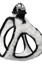 Üç Kilitli Simli Peluş Kedi Köpek Göğüs Tasması 20-24 cm XXX-Small Beyaz