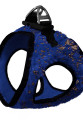 Üç Kilitli Simli Peluş Kedi Köpek Göğüs Tasması 24-28 cm XX-Small Lacivert