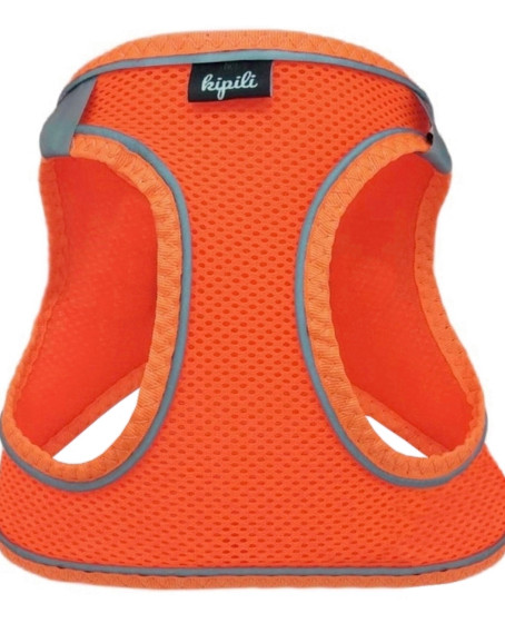 Üç Kilitli Sportif Kedi Köpek Göğüs Tasması 24-28 cm XX-Small Turuncu