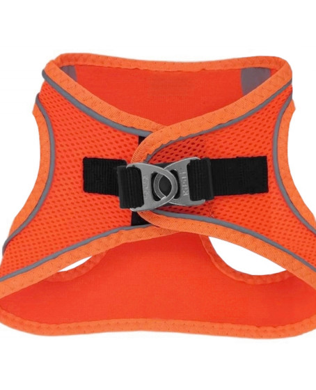 Üç Kilitli Sportif Kedi Köpek Göğüs Tasması 24-28 cm XX-Small Turuncu