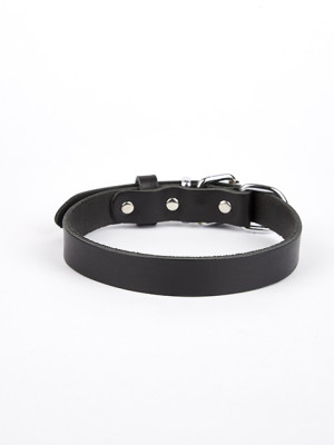 Deri El Yapımı Köpek Boyun Tasması 1,5x20-26 cm Siyah