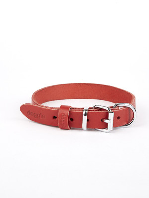 Deri El Yapımı Köpek Boyun Tasması 2x30-35 cm Kırmızı