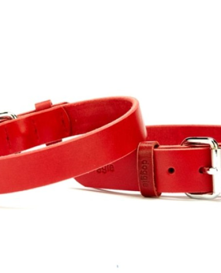 Deri El Yapımı Köpek Boyun Tasması 1,5x32-37 cm Kırmızı Deri El Yapımı Köpek Boyun Tasması 1,5x32-37 cm Kırmızı