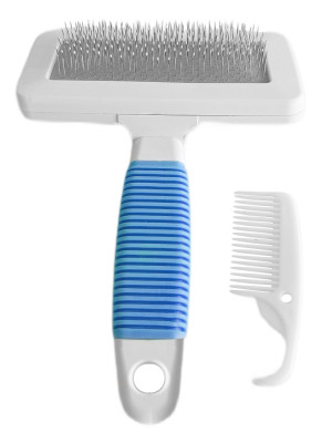 Temizleme Aparatlı Kedi Köpek Tarağı 7 cm-14 cm Small Mavi