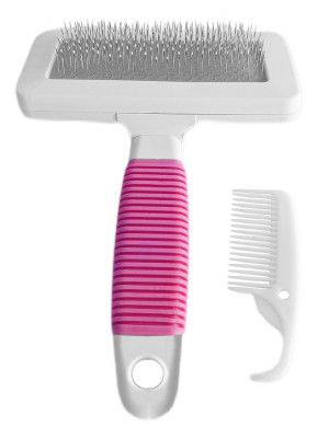 Temizleme Aparatlı Kedi Köpek Tarağı 12 cm-15 cm Large Pembe