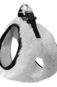Üç Kilitli Peluş Kedi Köpek Göğüs Tasması 20-24 cm XXX-Small Beyaz