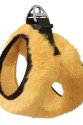 Üç Kilitli Peluş Kedi Köpek Göğüs Tasması 20-24 cm XXX-Small Sarı