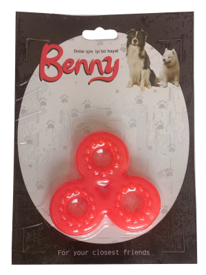Benny Köpek Oyuncağı Üçlü Halka 9 x 9 cm Kırmızı
