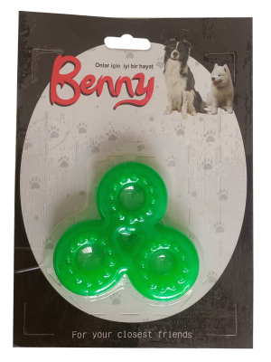 Benny Köpek Oyuncağı Üçlü Halka 9 x 9 cm Yeşil