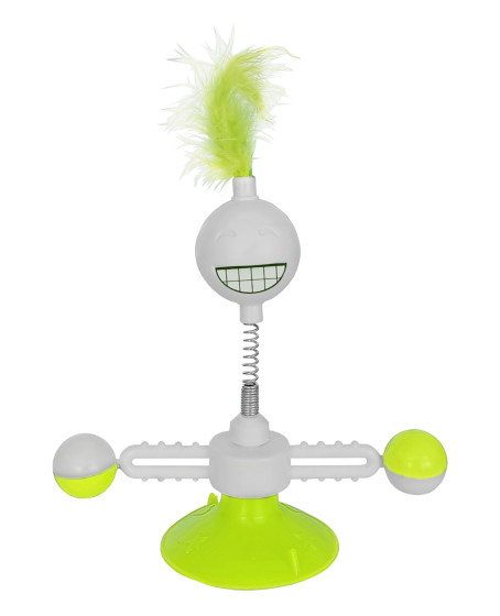 Vantuzlu Komik Dönen Kedi Oyuncağı 17 cm*18-30 cm Sarı