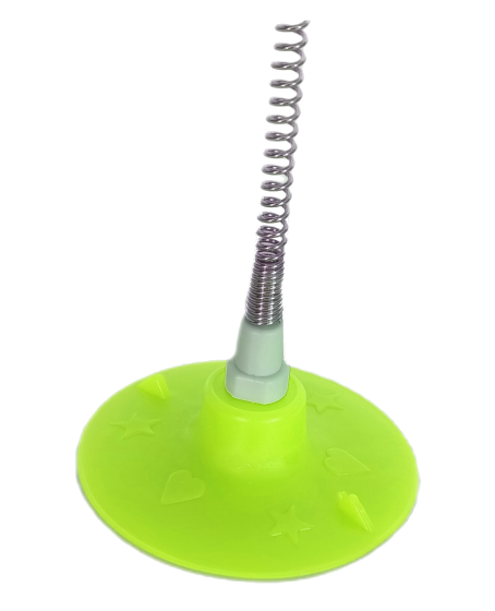 Yaylı Vantuzlu Hacıyatmaz Kedi Oyuncağı 30 cm Sarı