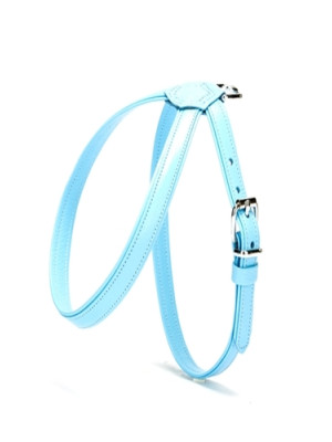 El Yapımı Deri Köpek Göğüs Tasması 1,2 x 25 -35 cm Beyaz
