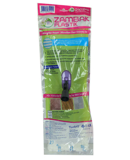 Mikrofiber Nemli Mop Paspası Plastik Aparatlı Karışık Renk 40 Cm