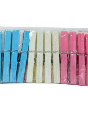 Plastik Çınar Çamaşır Mandalı 24 Adet Karışık Renk ZP-142