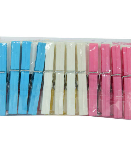 Plastik Çınar Çamaşır Mandalı 24 Adet Karışık Renk ZP-142