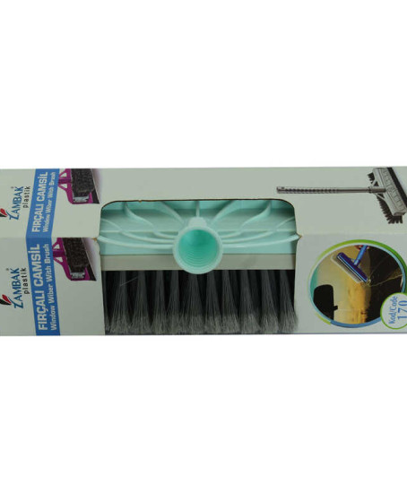 Plastik Fırçalı Saplı Camsil Set Karışık Renk Kod-170