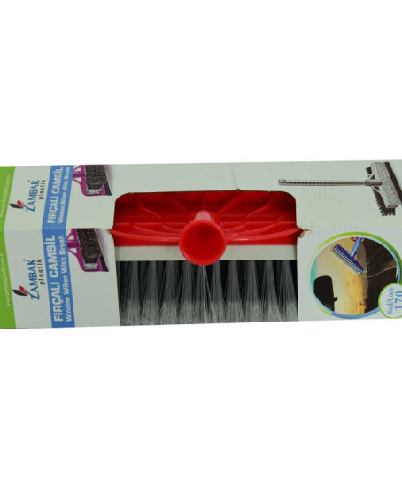 Plastik Fırçalı Saplı Camsil Set Karışık Renk Kod-170