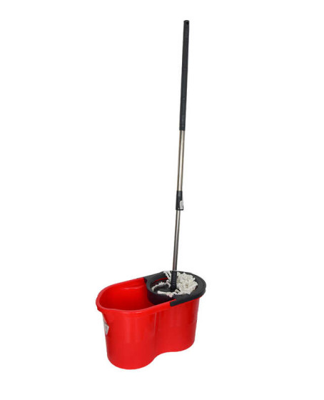 Plastik Temizlik Seti Kova+Mop+Paspas+Sap Kırmızı Renk