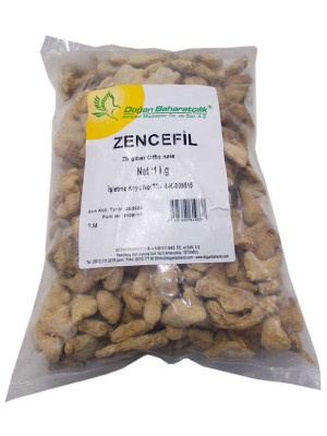 Zencefil Kökü Tane Doğal 1000 Gr Paket