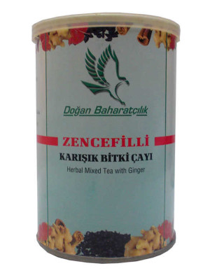 Zencefilli Karışık Bitkisel Çay 100 Gr Teneke Kutu