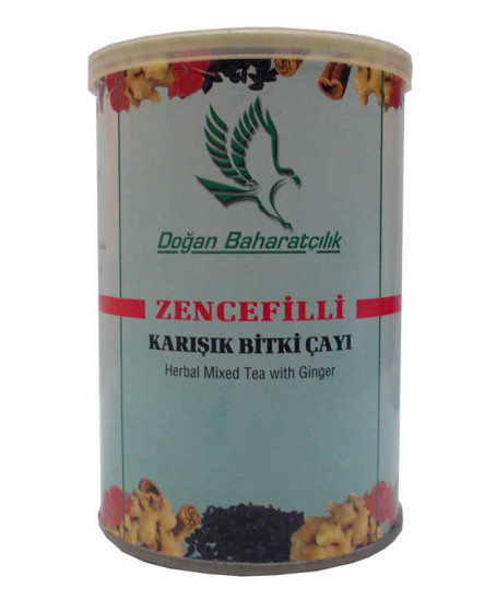 Zencefilli Karışık Bitkisel Çay 100 Gr Teneke Kutu