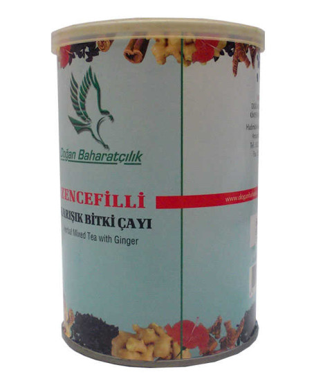 Zencefilli Karışık Bitkisel Çay 100 Gr Teneke Kutu
