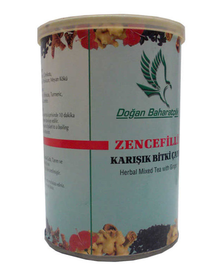 Zencefilli Karışık Bitkisel Çay 100 Gr Teneke Kutu