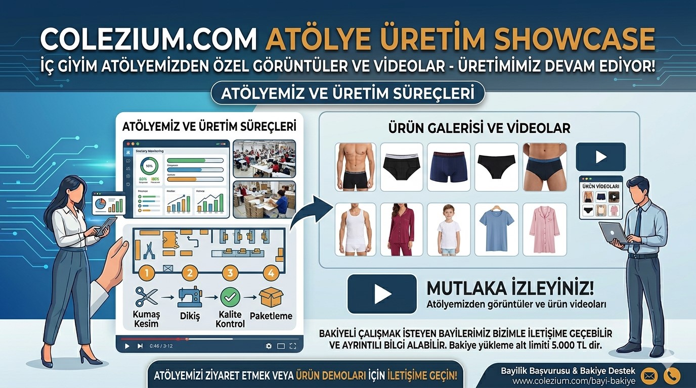 Kadın , Erkek ve Çocuk  İç Giyim Üretimimiz Tüm Hızı İle Devam Ediyor.