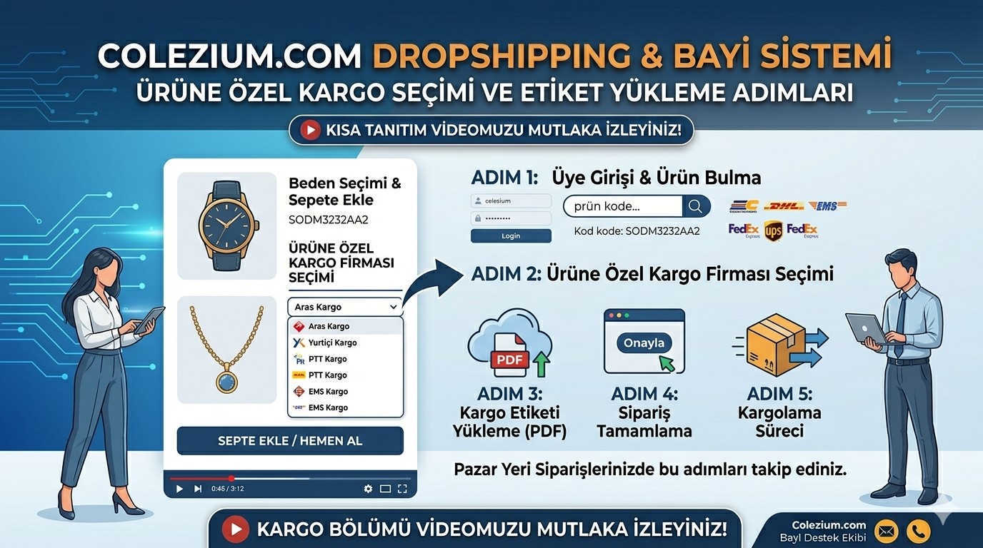 Colezium.com Sipariş Verme Aşamasında Üründe Kargo Seçimi