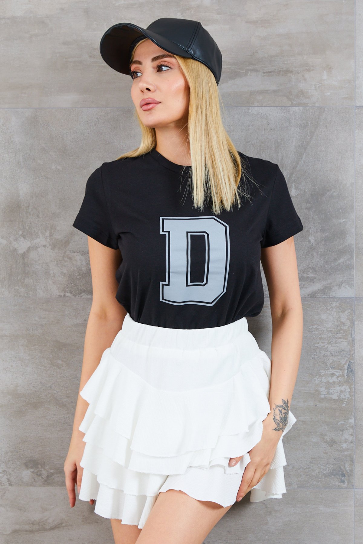 Kadın D Baskılı T-shirt