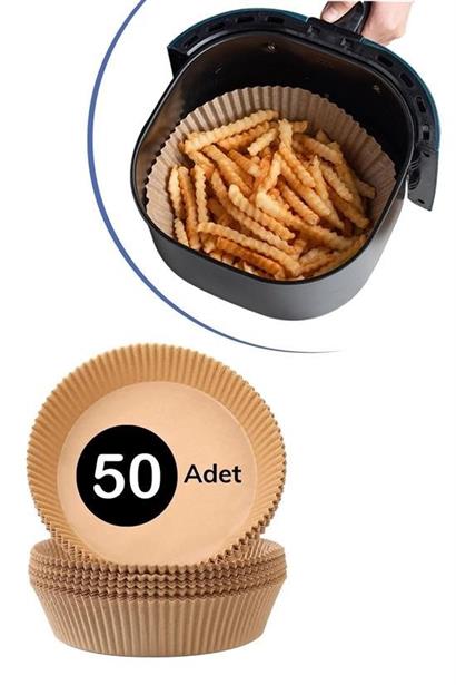 CLZ303 50 Adet Air Fryer Pişirme Kağıdı Tek Kullanımlık Hava Fritöz Yağ Geçirmez Yapışmaz Tabak Model