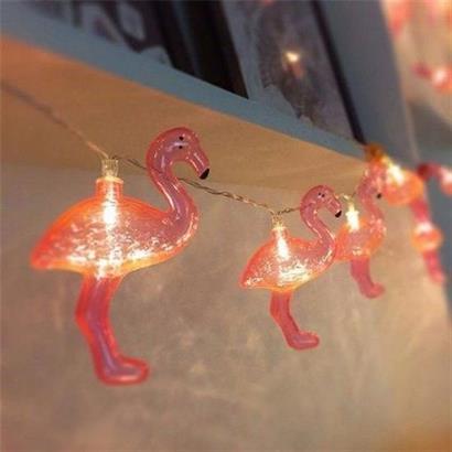 CLZ303  10lu Pilli Led Flamingo Dekoratif Işık Zinciri Aydınlatma 1,5 Mt