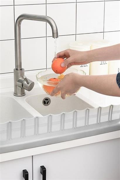 CLZ303  Vantuzlu Kauçuk Sıvı Su Sızdırmaz  Mutfak Banyo Duş Bariyeri Lavabo Kenar Tutucu Set