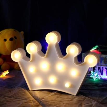 CLZ303  3D Dekoratif Pilli Kraliçe Tacı Model Led Masa ve Gece Lambası