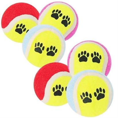 CLZ303   3lü Renkli Desenli Tenis Topu Kedi Köpek Oyuncağı