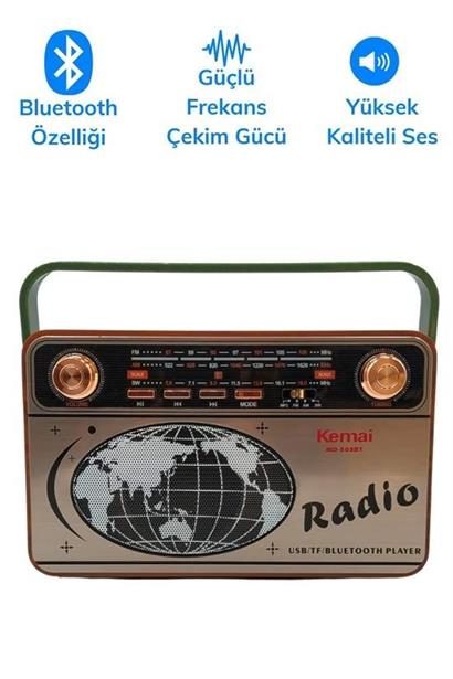 CLZ303  503B Dekoratif Eskitme Nostalji Uzaktan Kumandalı Radyo Usb/Aux/Hafıza Kartı/Bluetooth/Şarjl