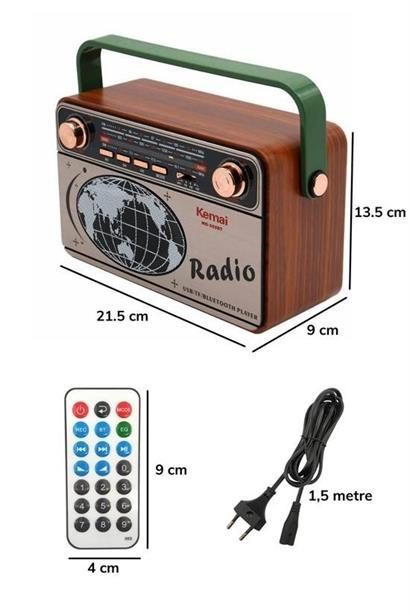 CLZ303  503B Dekoratif Eskitme Nostalji Uzaktan Kumandalı Radyo Usb/Aux/Hafıza Kartı/Bluetooth/Şarjl