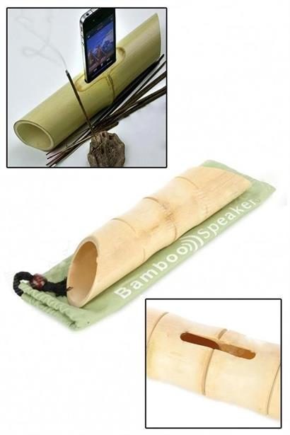 CLZ303  6 x 1 cm Girişli Kılıflı Bambu Ağacı Akustik Ses Yükseltici Aparat