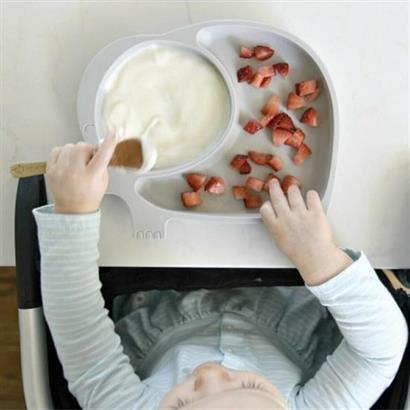 CLZ303  Bebek ve Çocuk için Sevimli Fil Model Desenli Yemek Bebek Mama Kabı Bölmeli Tabak