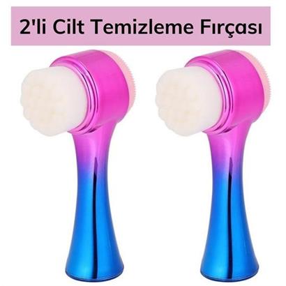 CLZ303  Çift İşlevli Renkli Cilt Yüz Temizleme Fırçası Peeling Masaj Etkili Gözenek Temizleyici Alet