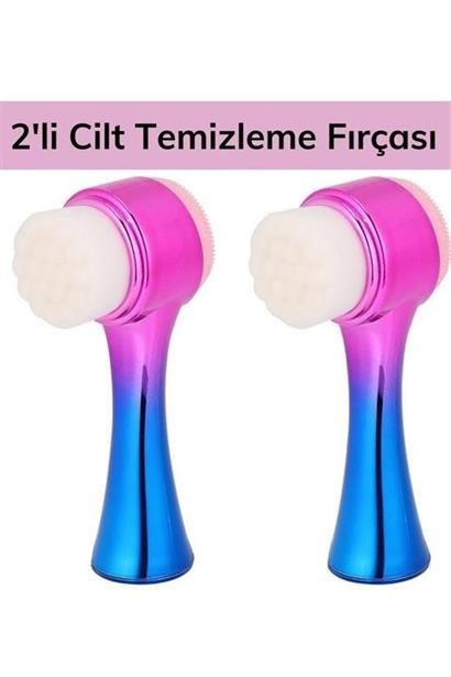 CLZ303  Çift İşlevli Renkli Cilt Yüz Temizleme Fırçası Peeling Masaj Etkili Gözenek Temizleyici Alet