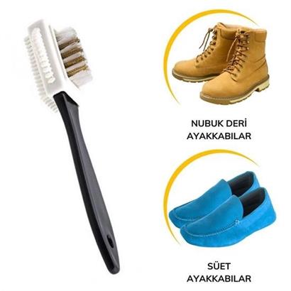 CLZ303  Çift Taraflı Pratik Taşınabilir Süet Nubuk Deri Çizme Bot Ayakkabı Temizleme Bakım Fırçası